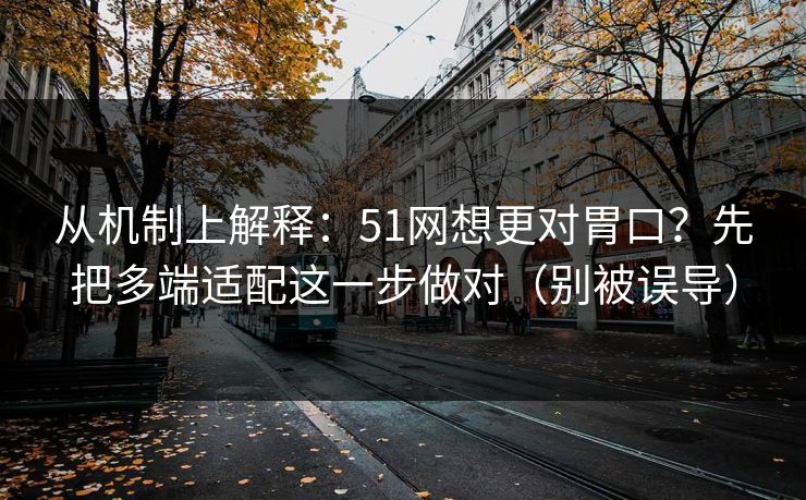 从机制上解释：51网想更对胃口？先把多端适配这一步做对（别被误导）