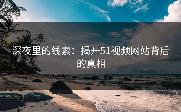 深夜里的线索：揭开51视频网站背后的真相